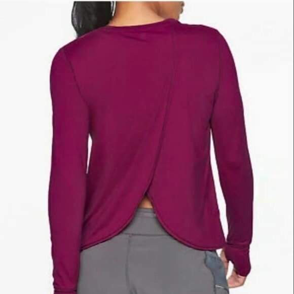 TWO Athleta Sunlover Tulip Back Tops NEW Deep Magenta and Navy Blue - Picture 6 of 16